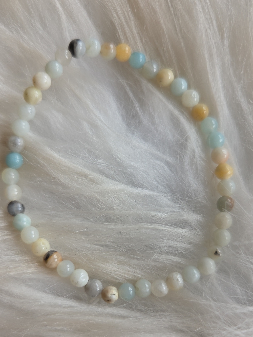 Multi-Color Amazonite Beaded Bracelet - Elegant Pastel Stretch Bracelet
